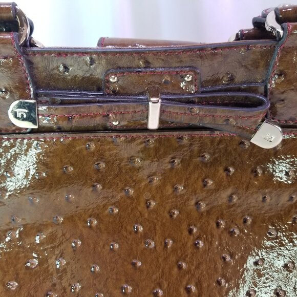 Liz Claiborne Faux Ostrich Handbag - Picture 3 of 6